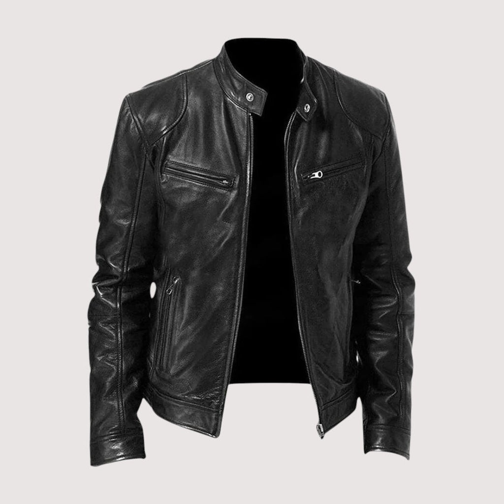 Veste en simili cuir classique pour homme
