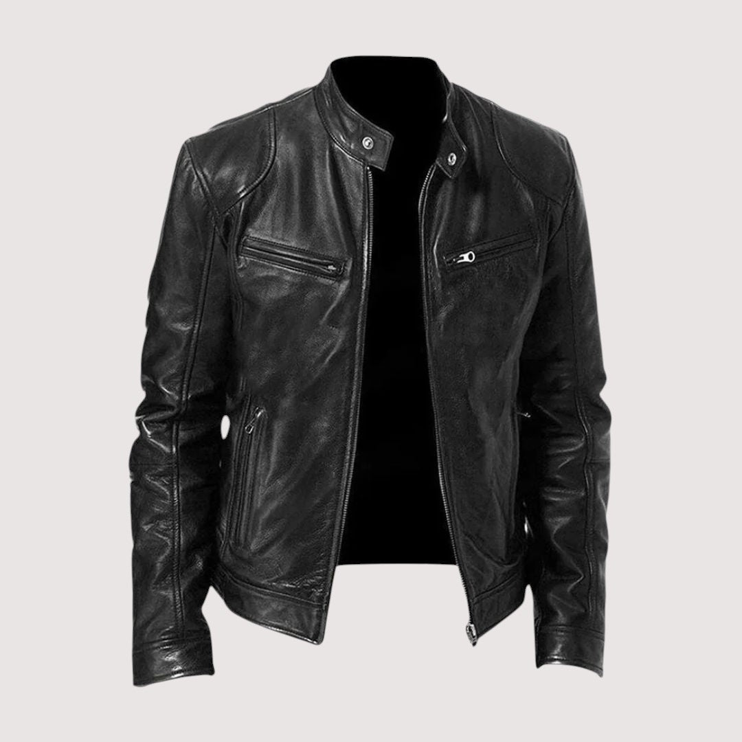 Veste en simili cuir classique pour homme