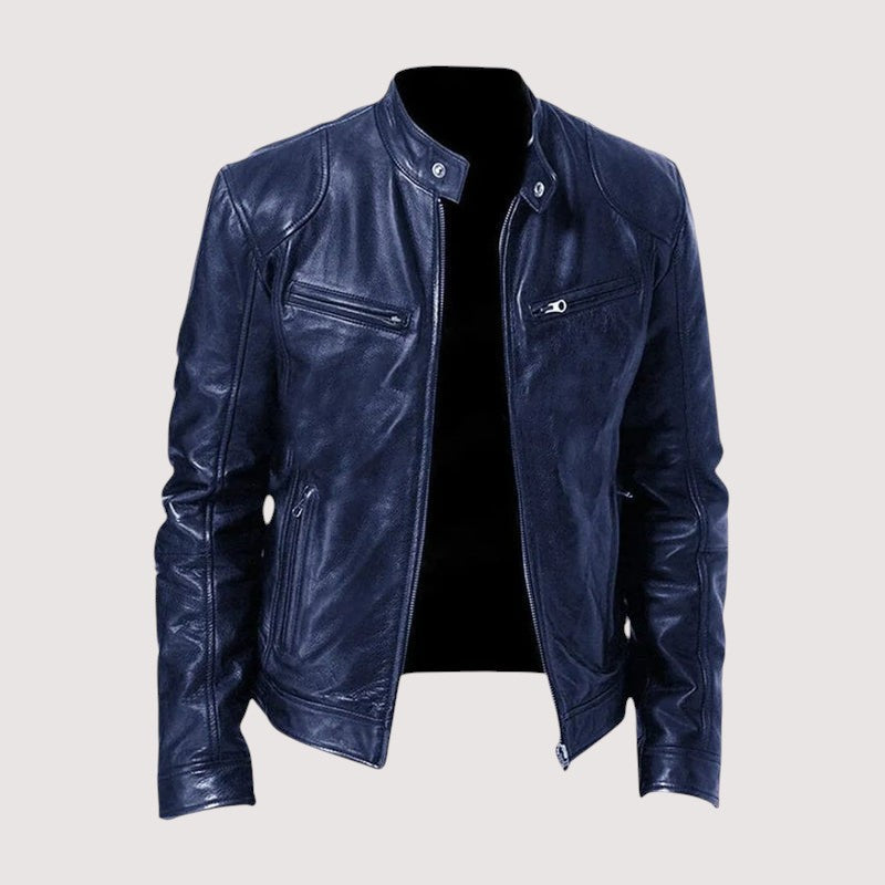 Veste en simili cuir classique pour homme