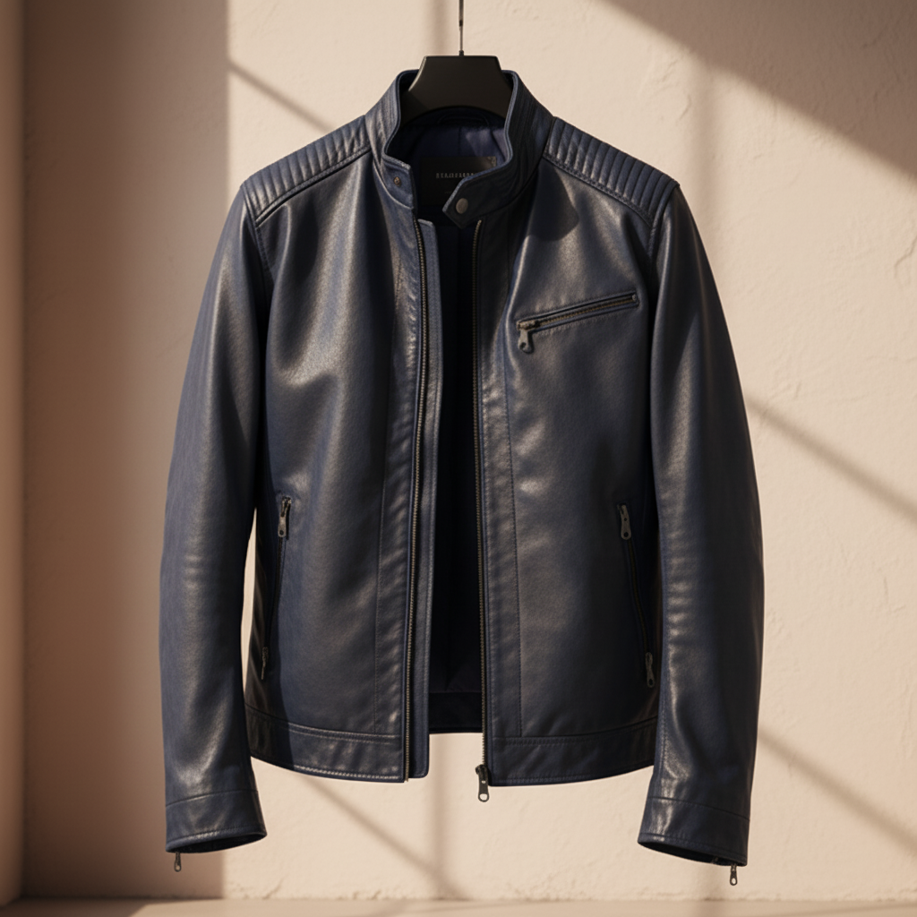 Veste en simili cuir souple pour homme