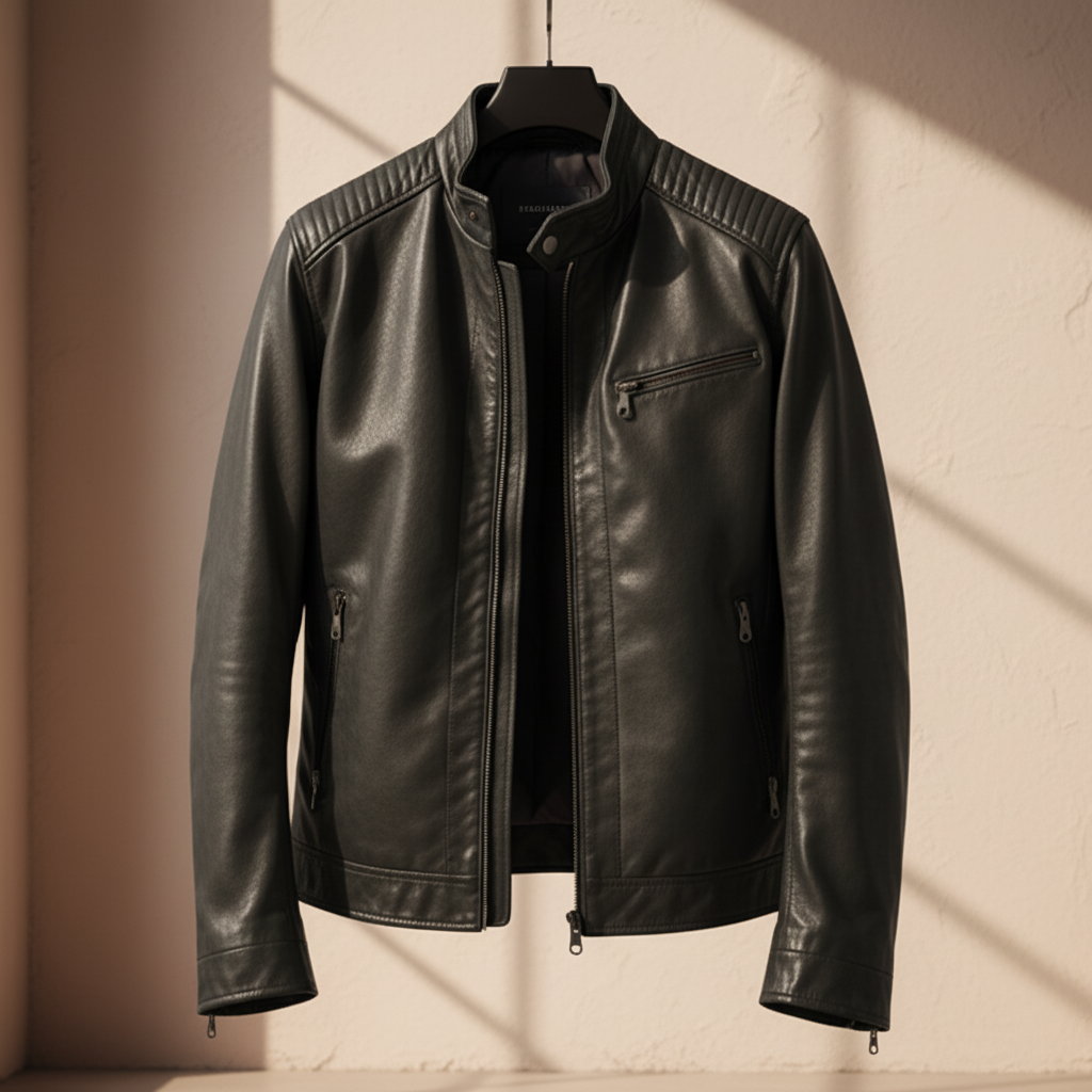 Veste en simili cuir souple pour homme