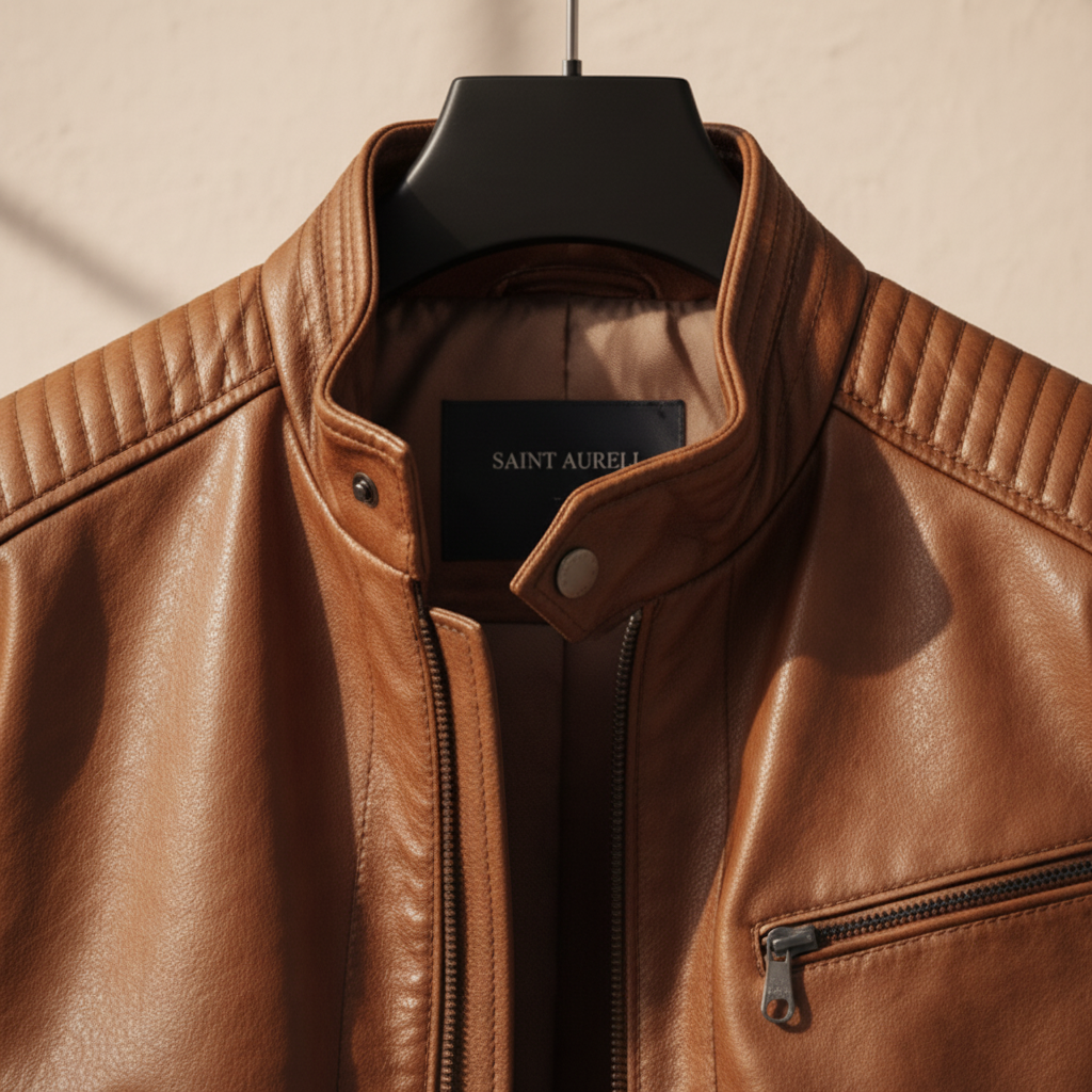Veste en simili cuir souple pour homme