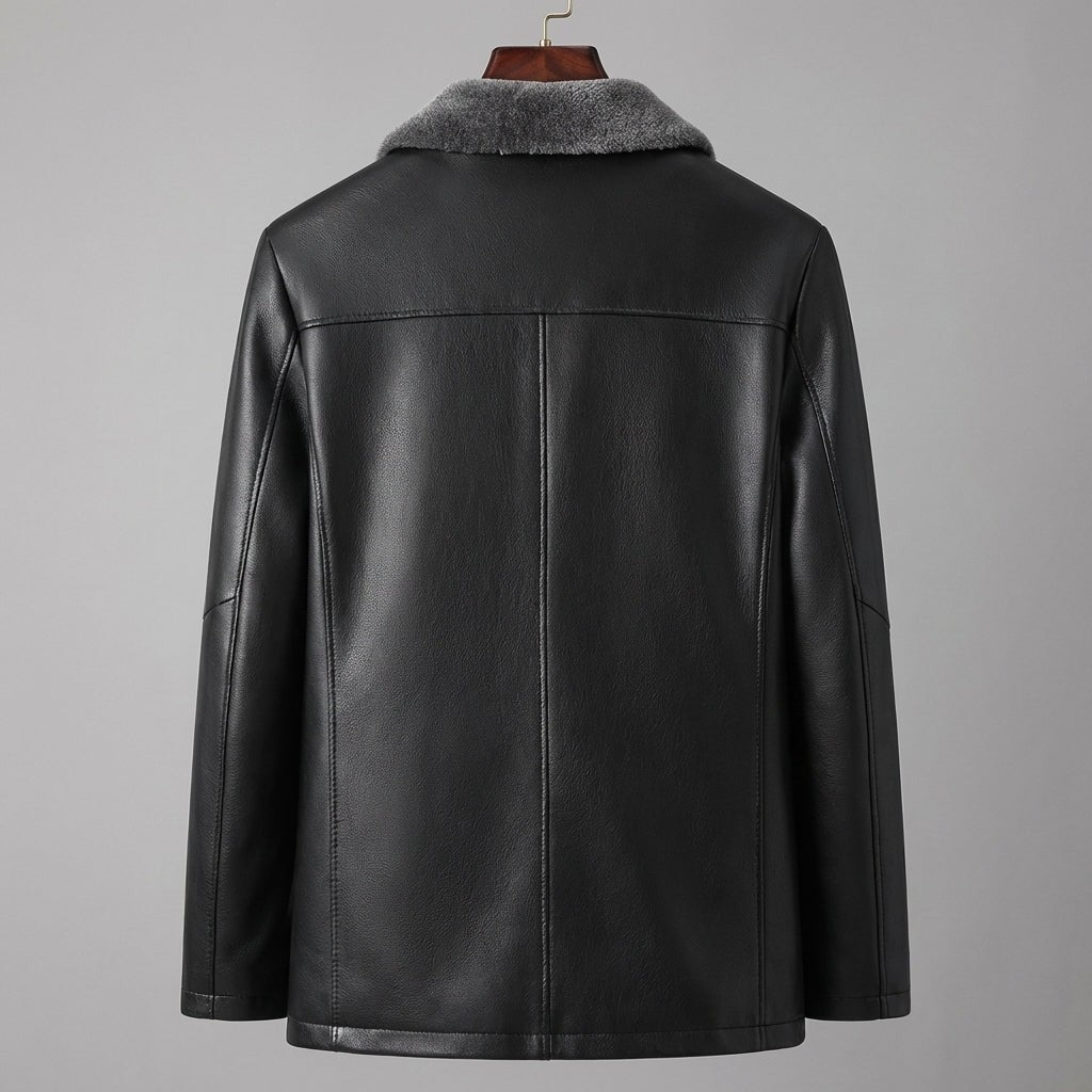 Veste en simili cuir pour homme avec doublure intérieure