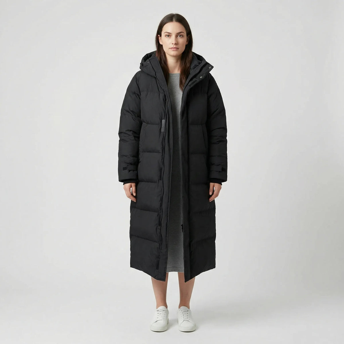 Veste longue matelassée et déperlante pour femme