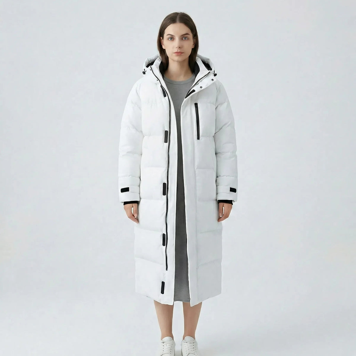 Veste longue matelassée et déperlante pour femme