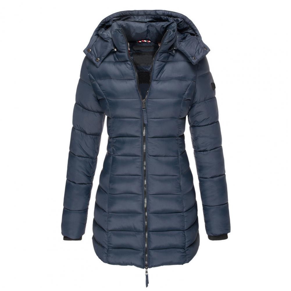 Veste longue matelassée oversize à capuche pour femme, Manteau d'hiver coupe-vent et déperlant