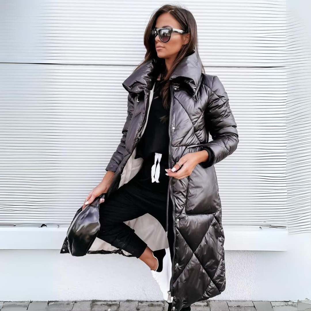 Veste longue matelassée pour femme, Manteau d'hiver