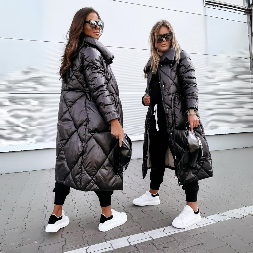 Veste longue matelassée pour femme, Manteau d'hiver