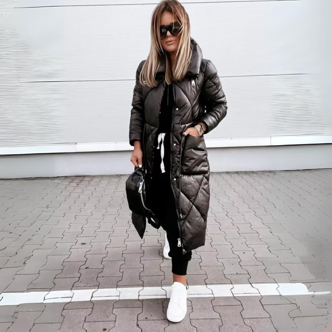 Veste longue matelassée pour femme, Manteau d'hiver