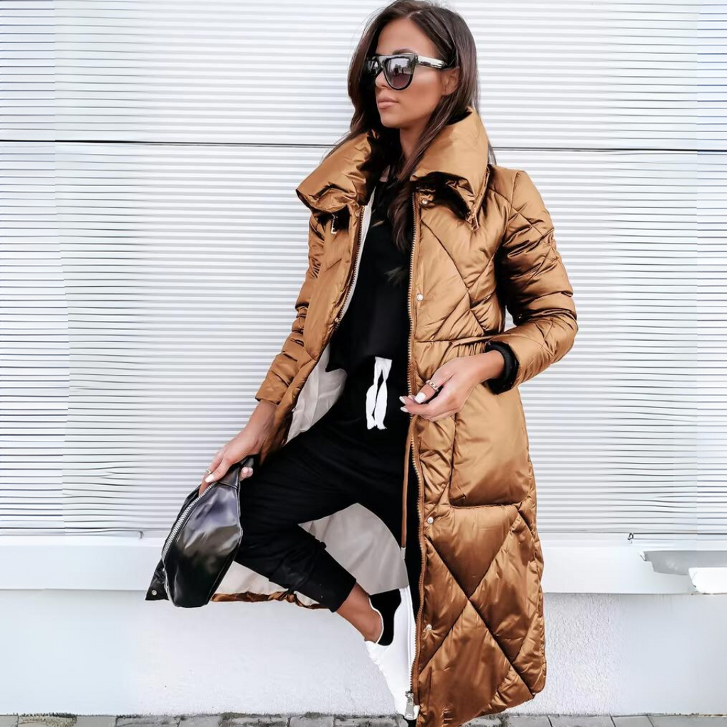 Veste longue matelassée pour femme, Manteau d'hiver