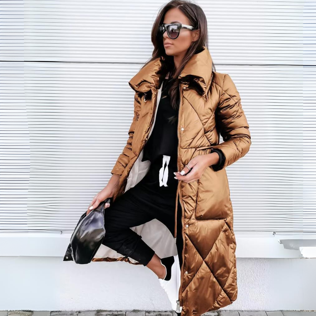 Veste longue matelassée pour femme, Manteau d'hiver