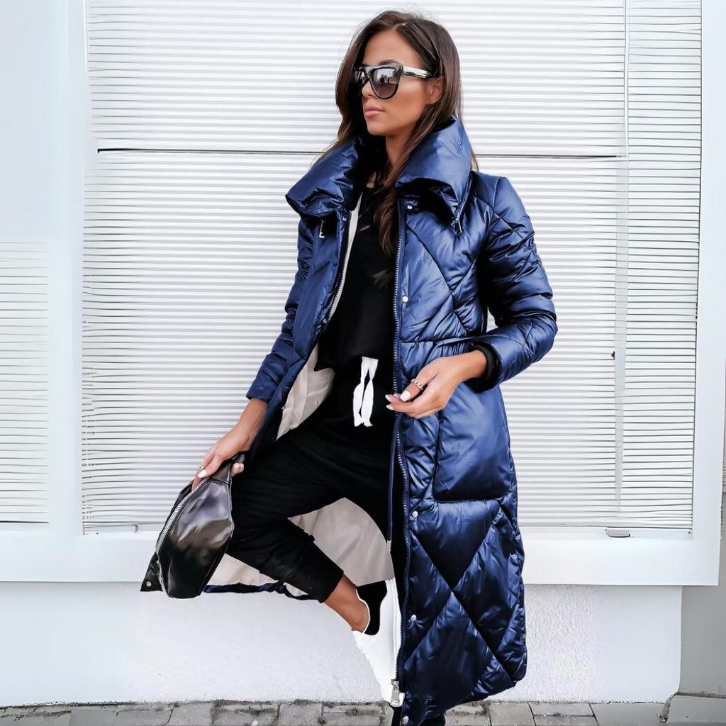 Veste longue matelassée pour femme, Manteau d'hiver