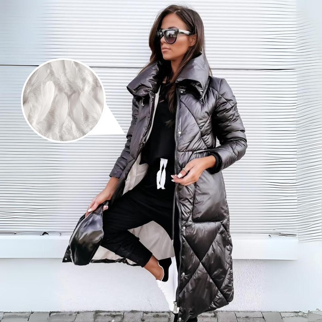 Veste longue matelassée pour femme, Manteau d'hiver