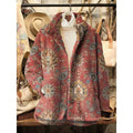 Veste matelassée à imprimé fleuri vintage pour femme