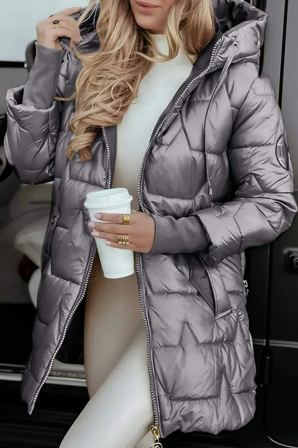Veste matelassée de luxe pour femme, veste d'hiver
