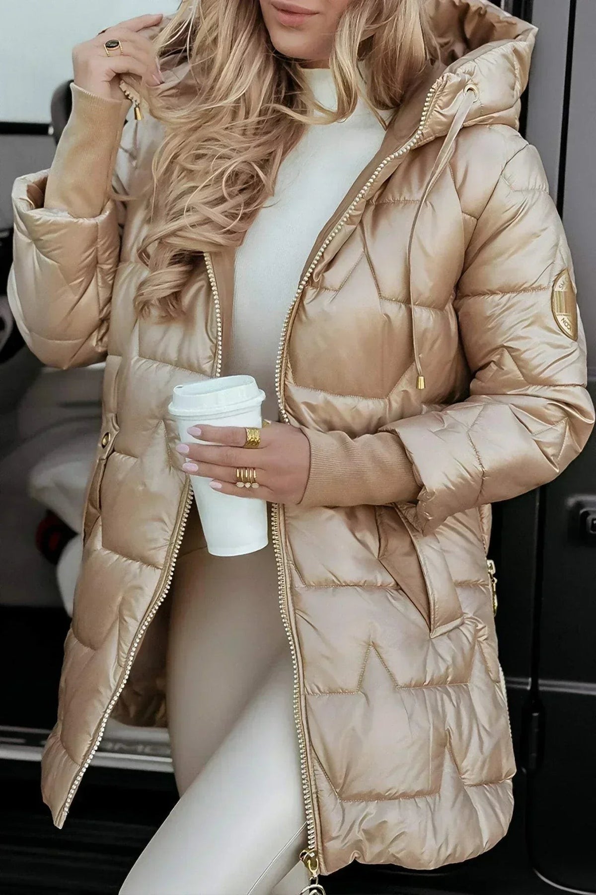 Veste matelassée de luxe pour femme, veste d'hiver
