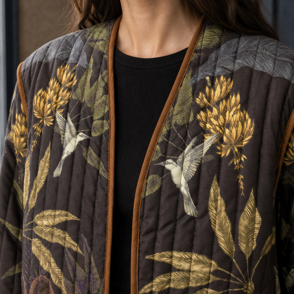 Veste matelassée imprimée Botanique pour femme