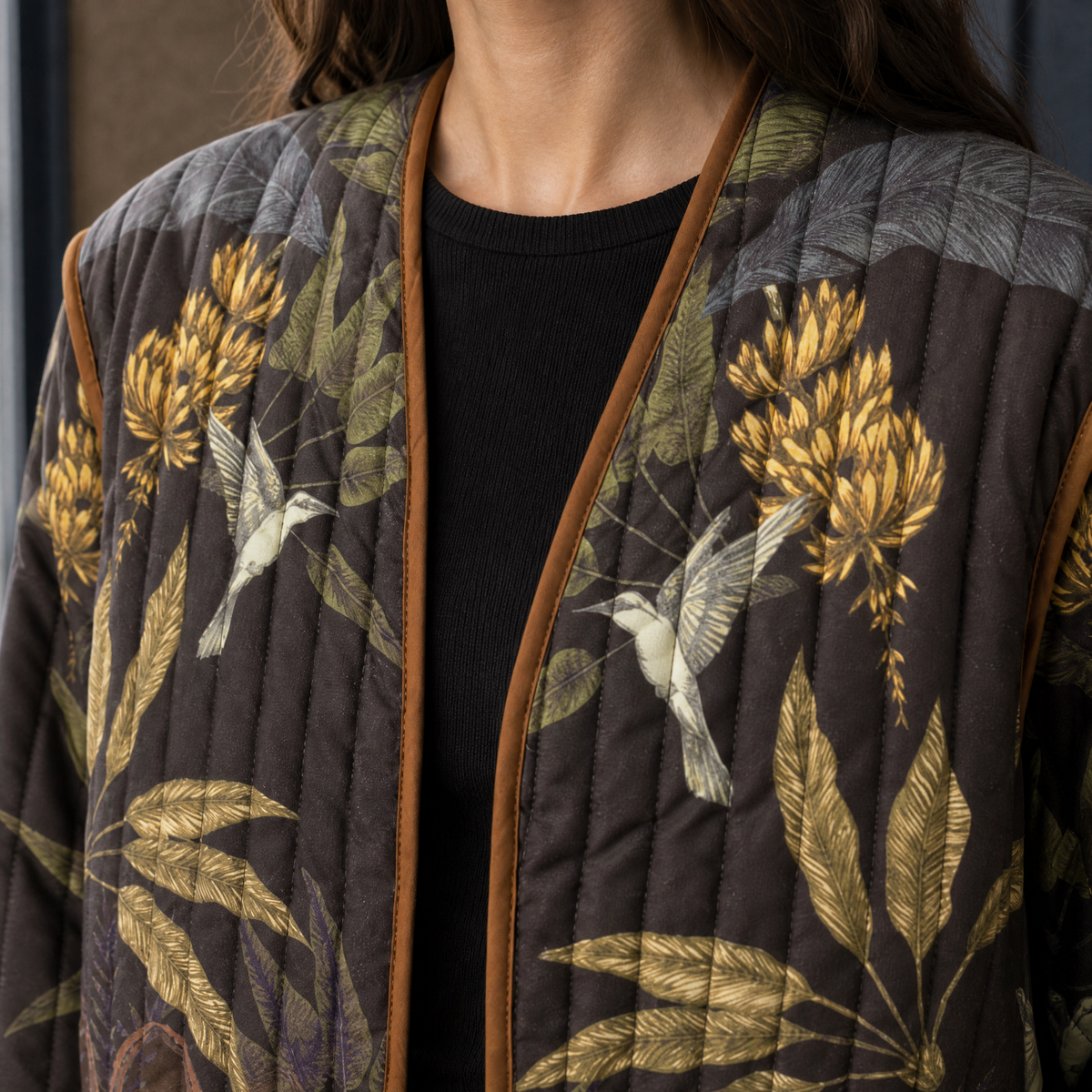 Veste matelassée imprimée Botanique pour femme