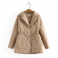 Veste matelassée imprimée grande taille à motif de feuilles d'automne pour femme, pour silhouette ronde