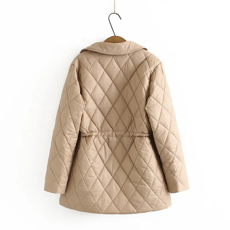 Veste matelassée imprimée grande taille à motif de feuilles d'automne pour femme, pour silhouette ronde