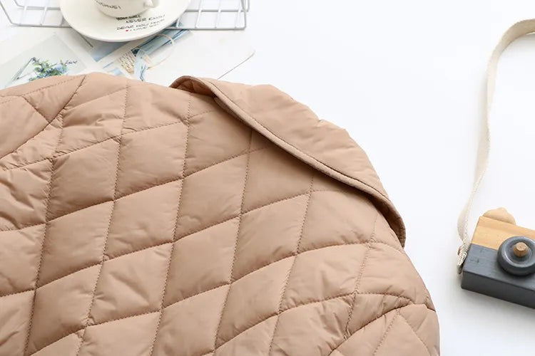 Veste matelassée imprimée grande taille à motif de feuilles d'automne pour femme, pour silhouette ronde