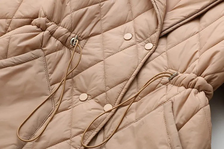 Veste matelassée imprimée grande taille à motif de feuilles d'automne pour femme, pour silhouette ronde