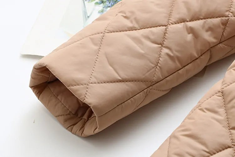 Veste matelassée imprimée grande taille à motif de feuilles d'automne pour femme, pour silhouette ronde