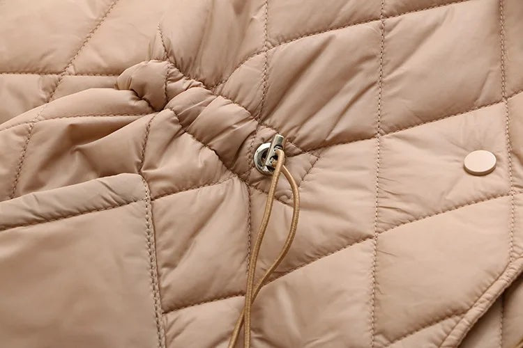 Veste matelassée imprimée grande taille à motif de feuilles d'automne pour femme, pour silhouette ronde
