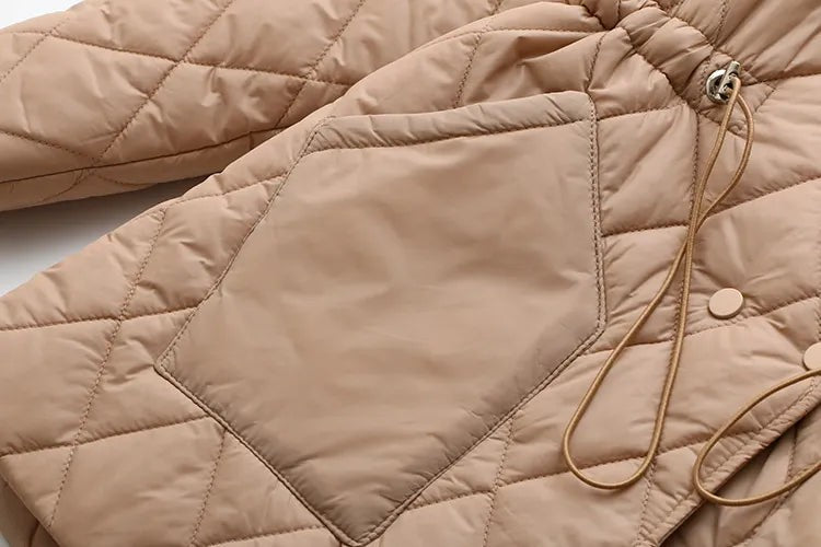 Veste matelassée imprimée grande taille à motif de feuilles d'automne pour femme, pour silhouette ronde