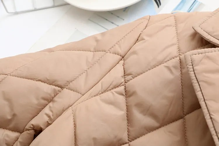 Veste matelassée imprimée grande taille à motif de feuilles d'automne pour femme, pour silhouette ronde