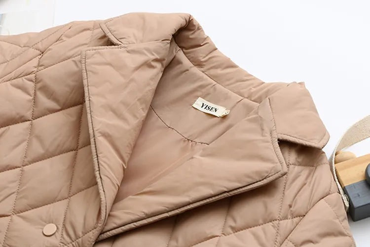 Veste matelassée imprimée grande taille à motif de feuilles d'automne pour femme, pour silhouette ronde