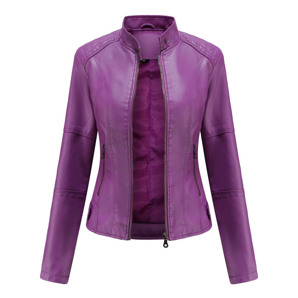 Veste motard aspect cuir femme avec fermeture éclair