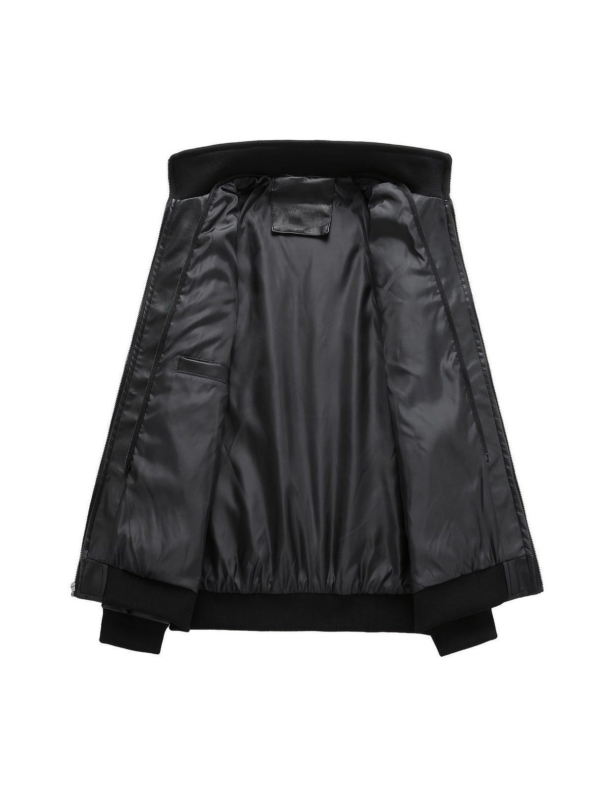 Veste motard en simili cuir à capuche pour homme