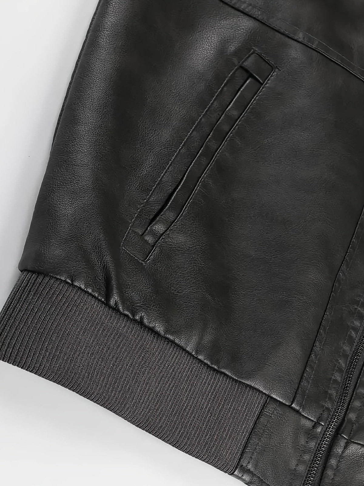 Veste motard en simili cuir à capuche pour homme