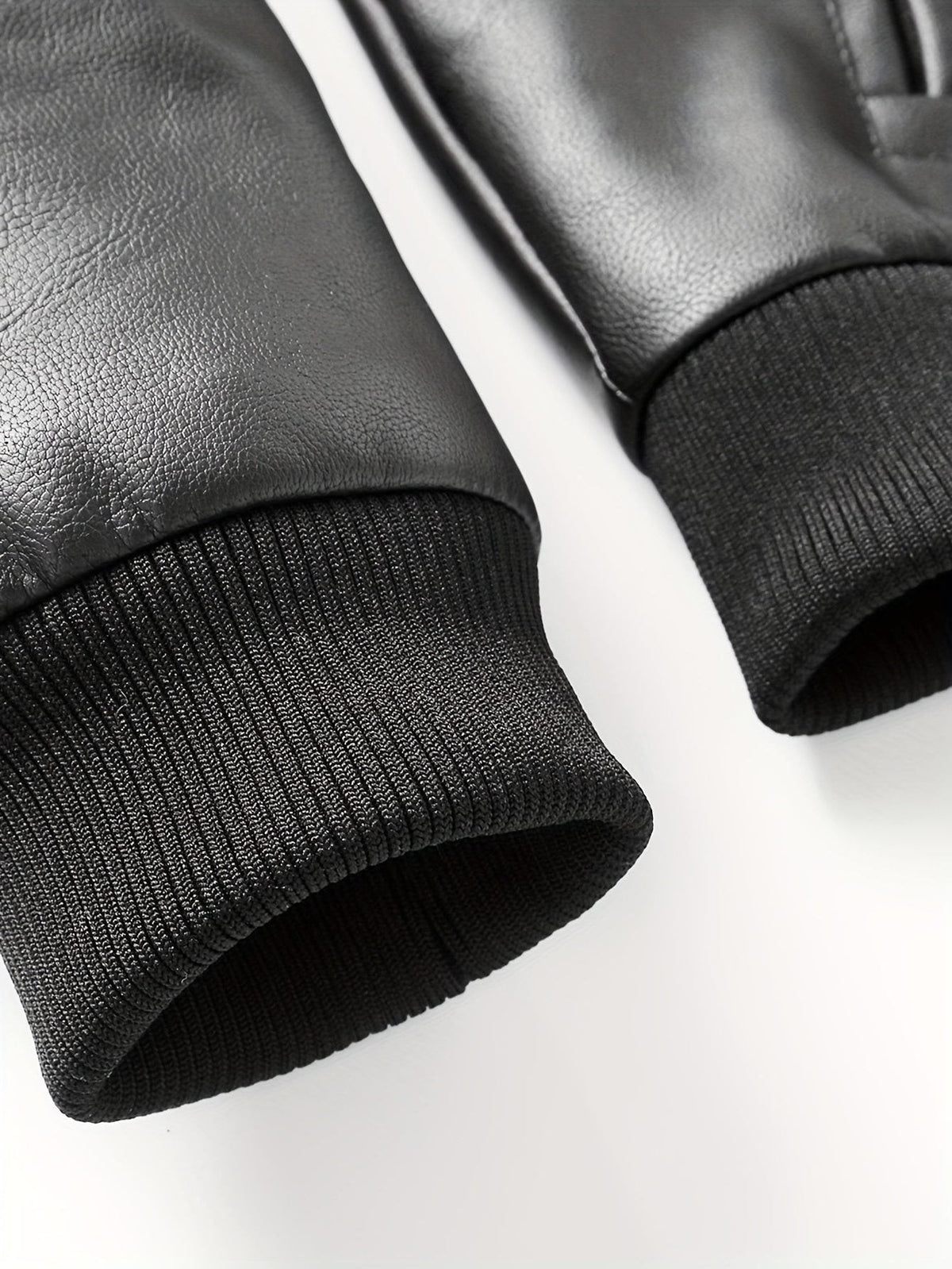 Veste motard en simili cuir à capuche pour homme