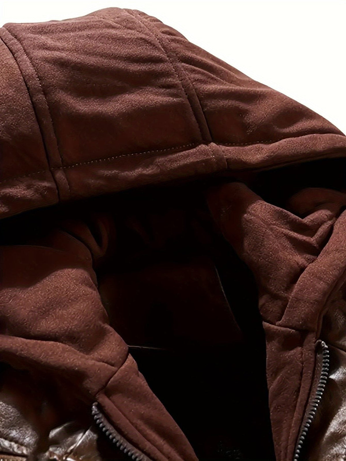 Veste motard en simili cuir à capuche pour homme