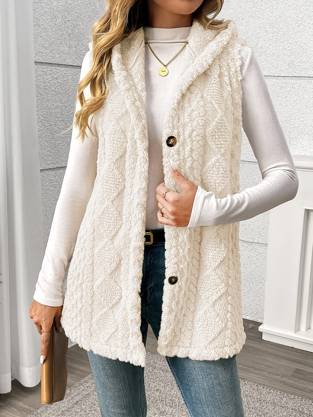 Veste sans manche femme confortable à capuche