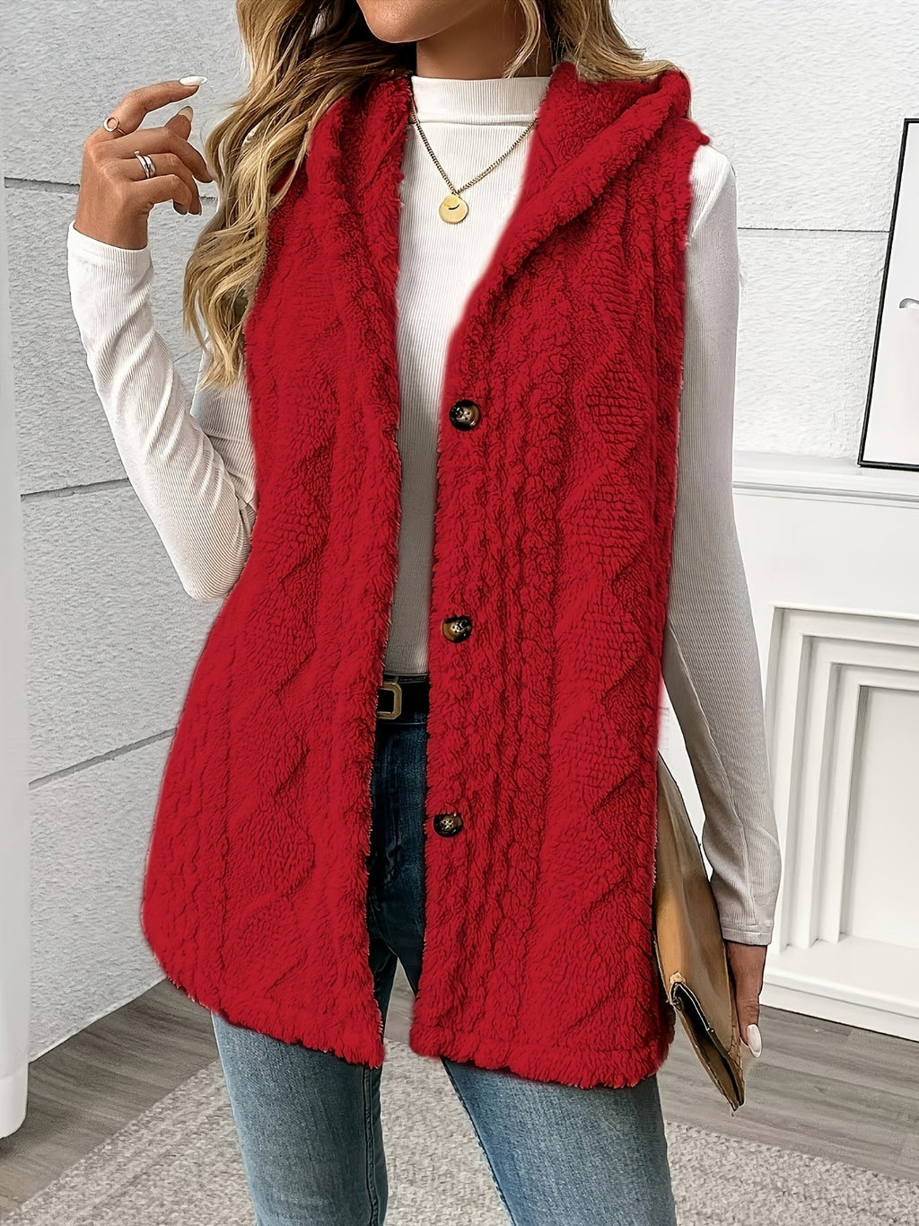 Veste sans manche femme confortable à capuche