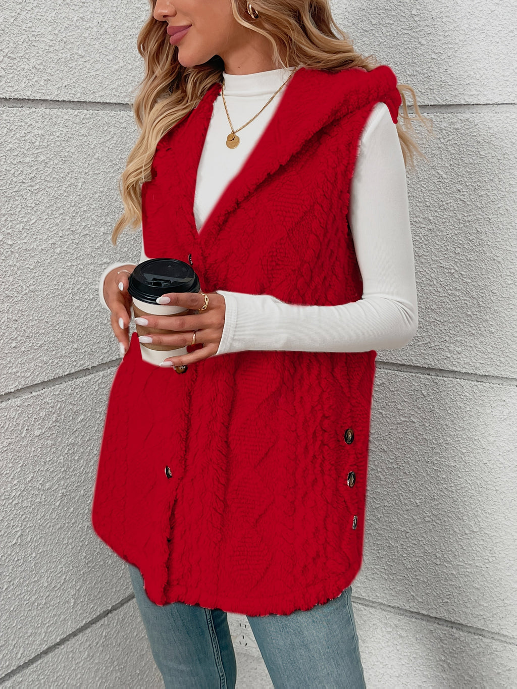 Veste sans manche femme confortable à capuche