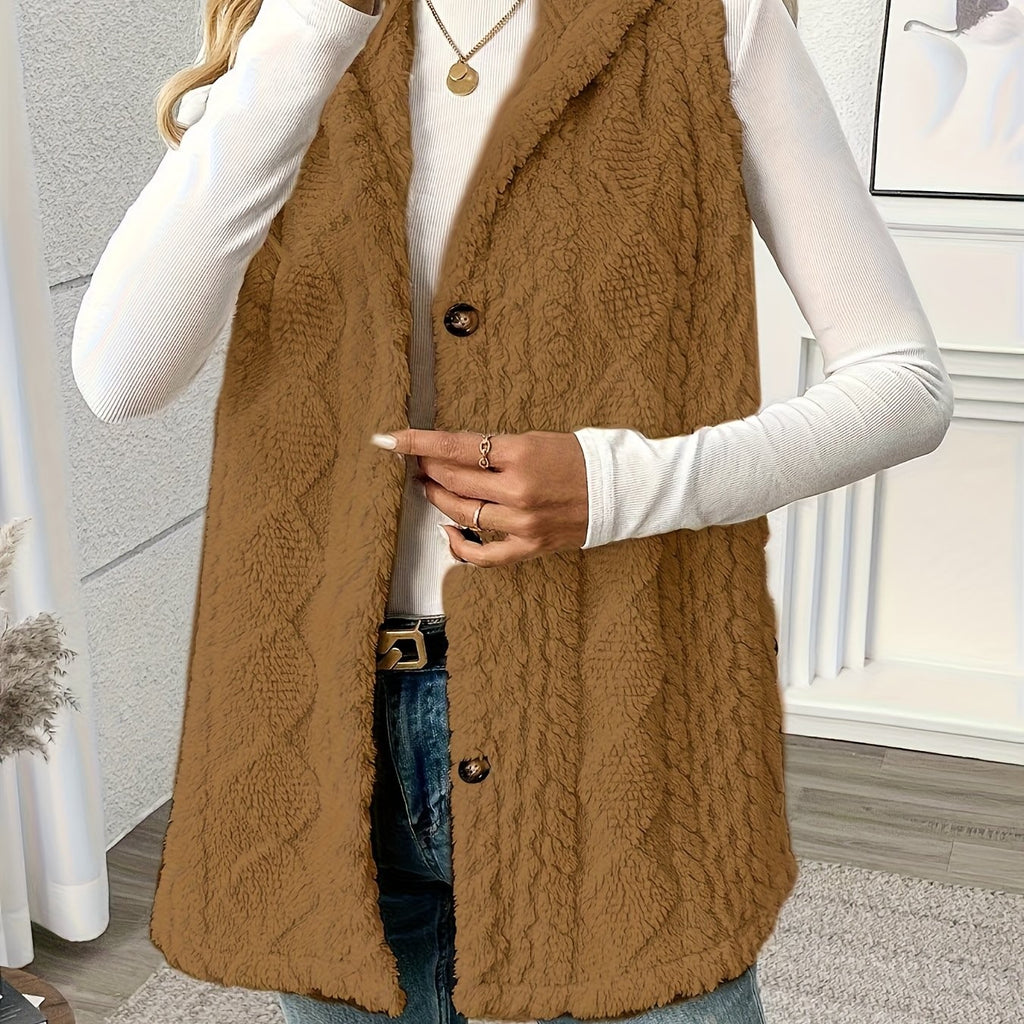 Veste sans manche femme confortable à capuche
