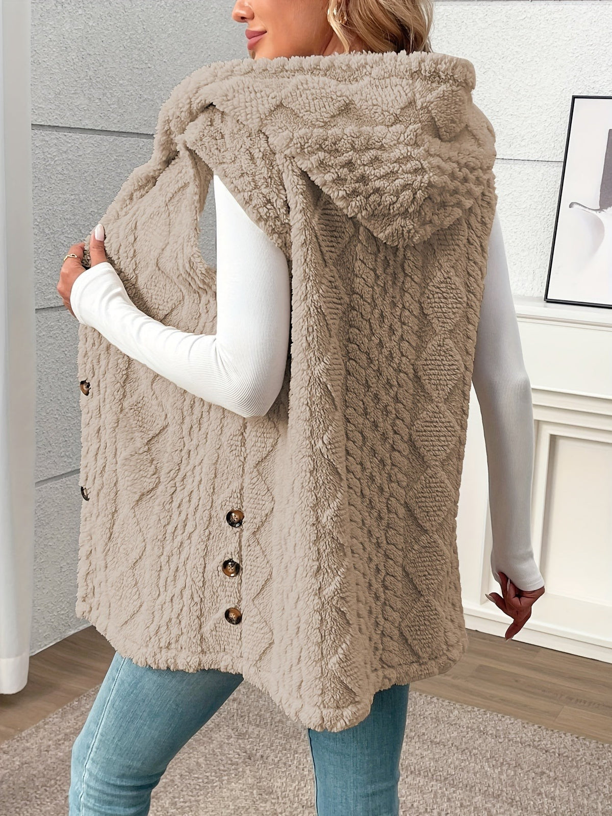Veste sans manche femme confortable à capuche