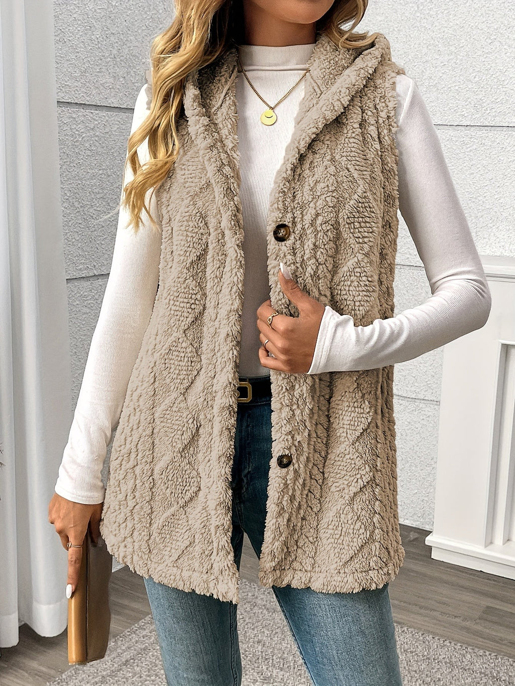 Veste sans manche femme confortable à capuche