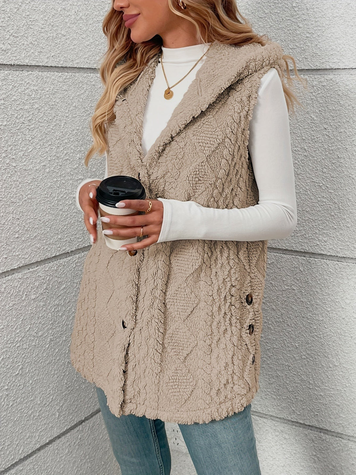 Veste sans manche femme confortable à capuche