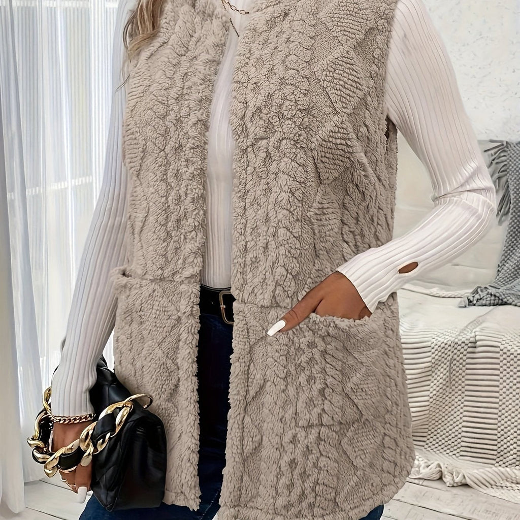 Veste sans manche femme confortable et texturée