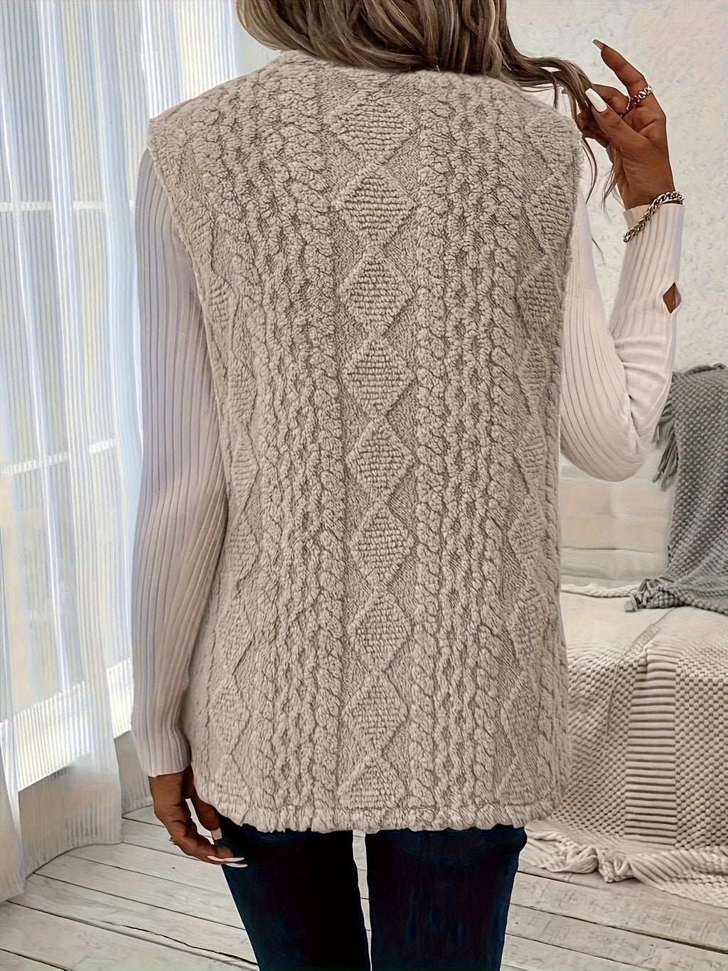 Veste sans manche femme confortable et texturée