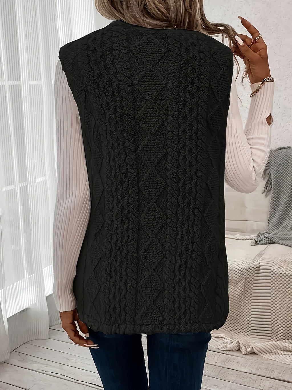 Veste sans manche femme confortable et texturée