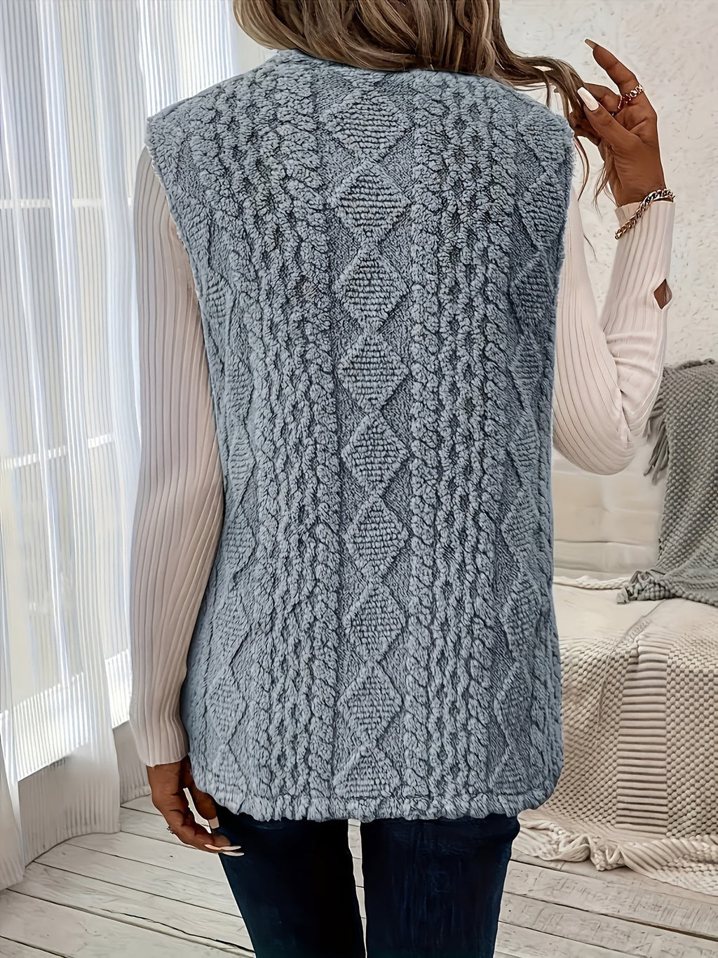 Veste sans manche femme confortable et texturée