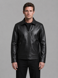 Veste vintage pour homme aspect cuir avec poches zippées