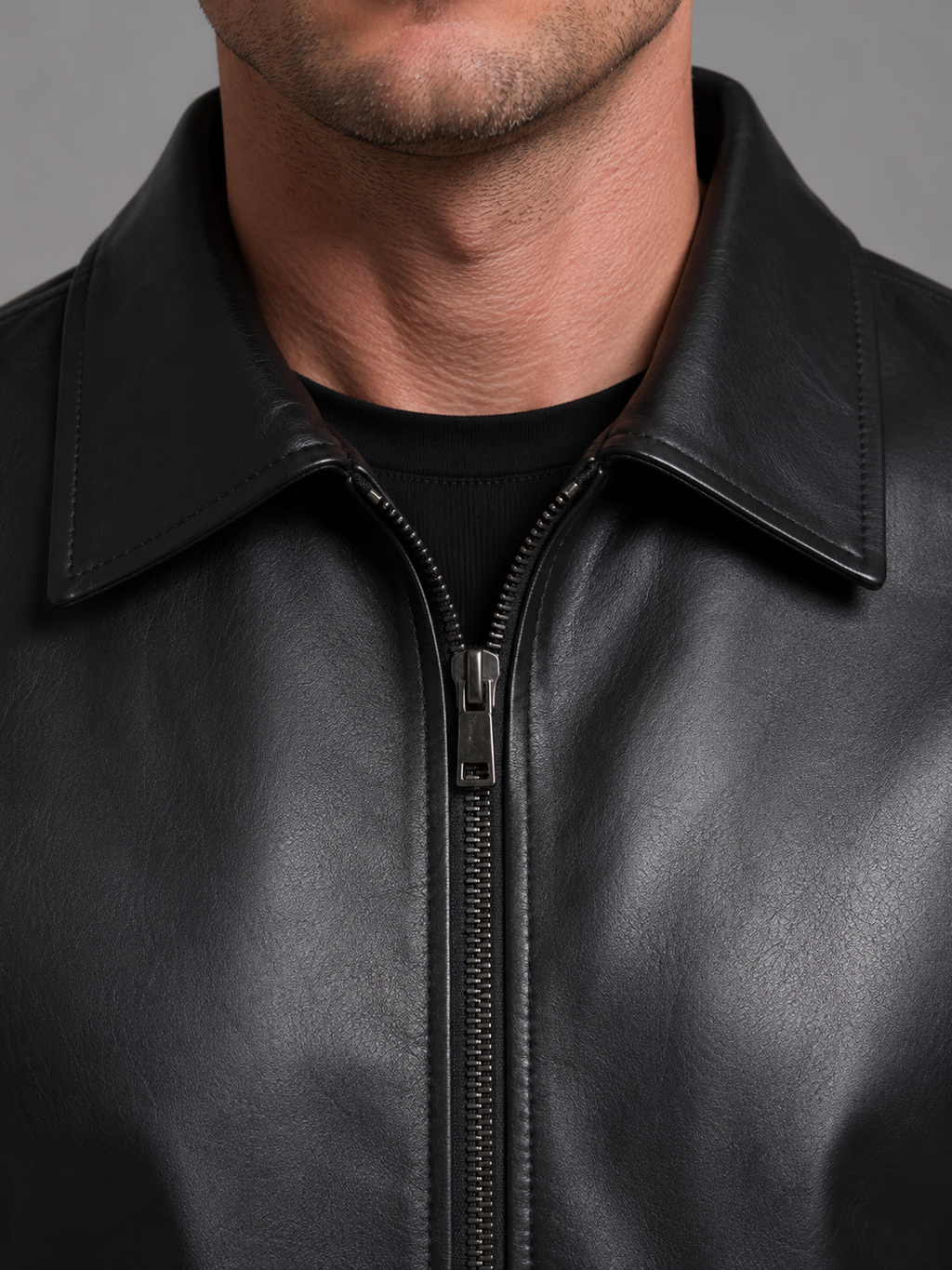 Veste vintage pour homme aspect cuir avec poches zippées